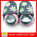 Made in austria colorful small flower cow leather embroidered school shoes with baby